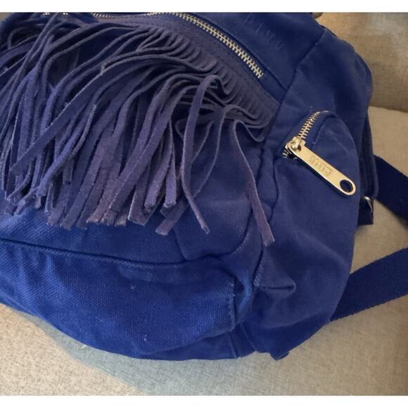 Victorias Secret PINK School Backpack Blue Denim Fringe - Picture 12 of 15